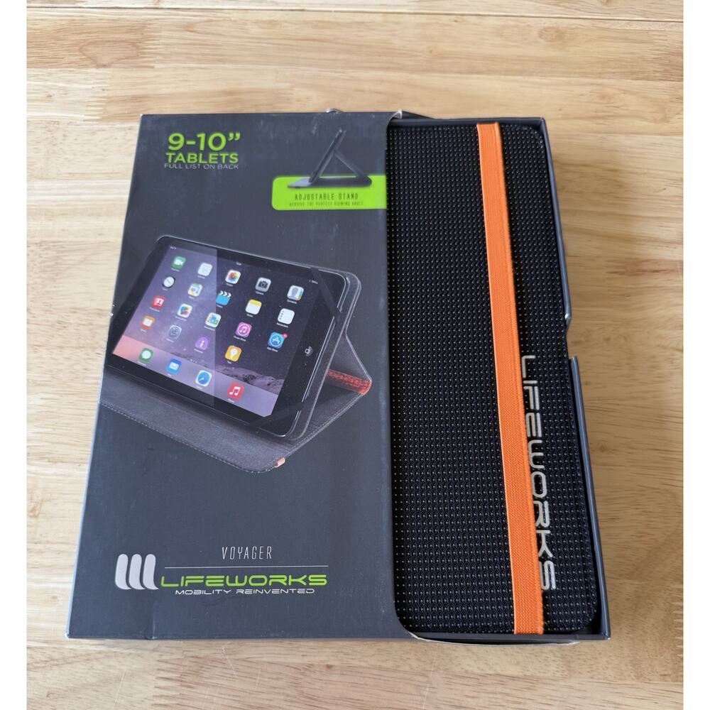 Lifeworks Voyager 9"-10" Universal Case Black With Orange Accents.